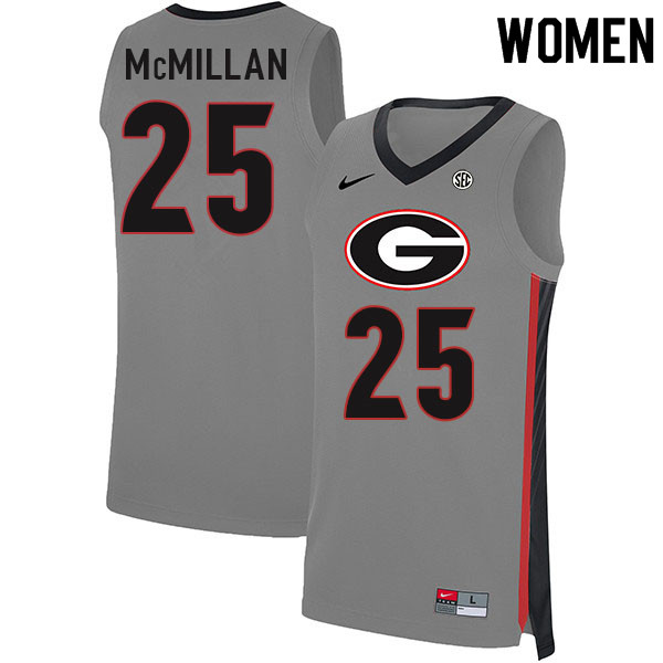 Women #25 Tyron McMillan Georgia Bulldogs College Basketball Jerseys Sale-Gray - Click Image to Close